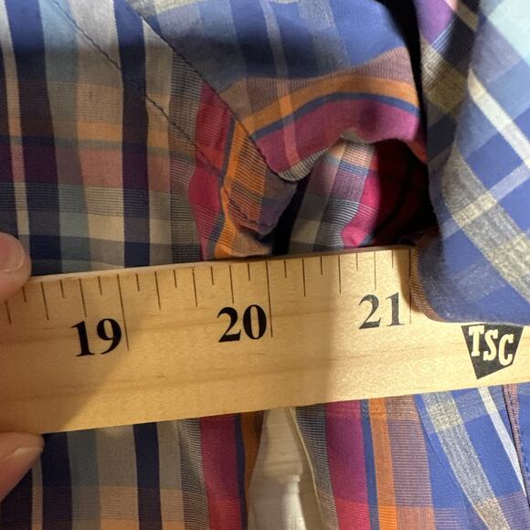 Peter Millar Plaid Button Down Shirt Men's Small Gingham Long Sleeve Cotton Knit - Picture 5 of 9